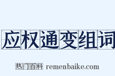 应权通变组词是什么意思的图片